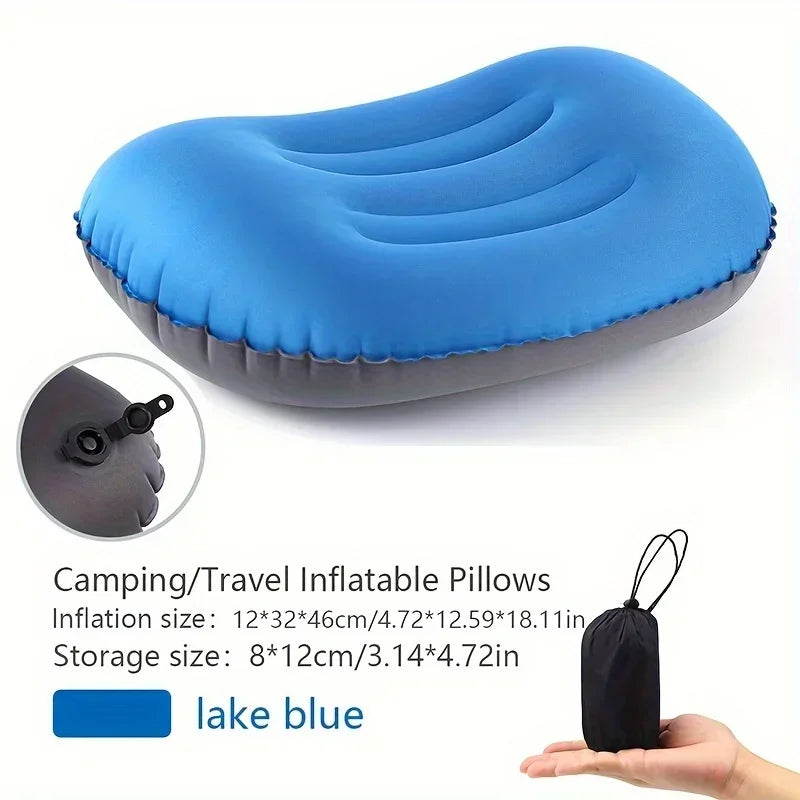 MEXiZE Ultralight Inflatable Camping Pillow — Neck & Lumbar Support for Backpacking & Moto Camping