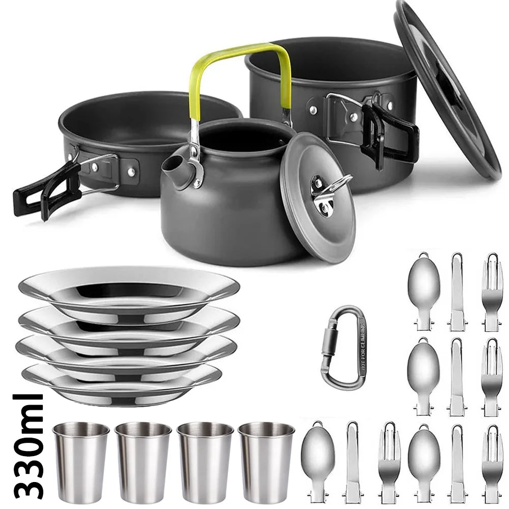 Camping Cookware Set with Folding Handles