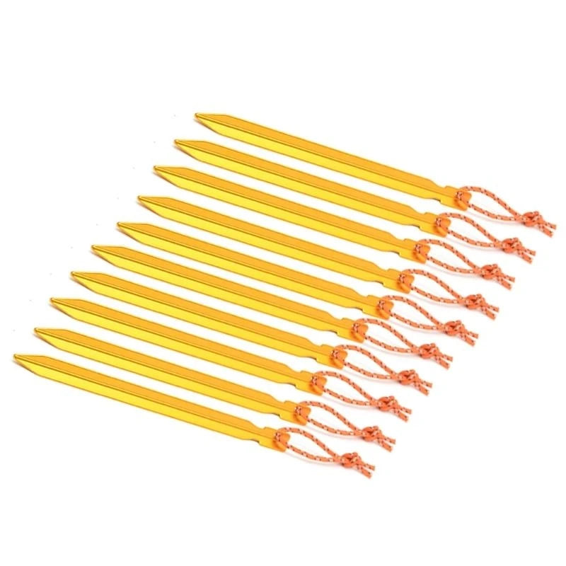 Heavy Duty Aluminum 10-Pack  Camping Pegs for Tents, Tarps & Canopies