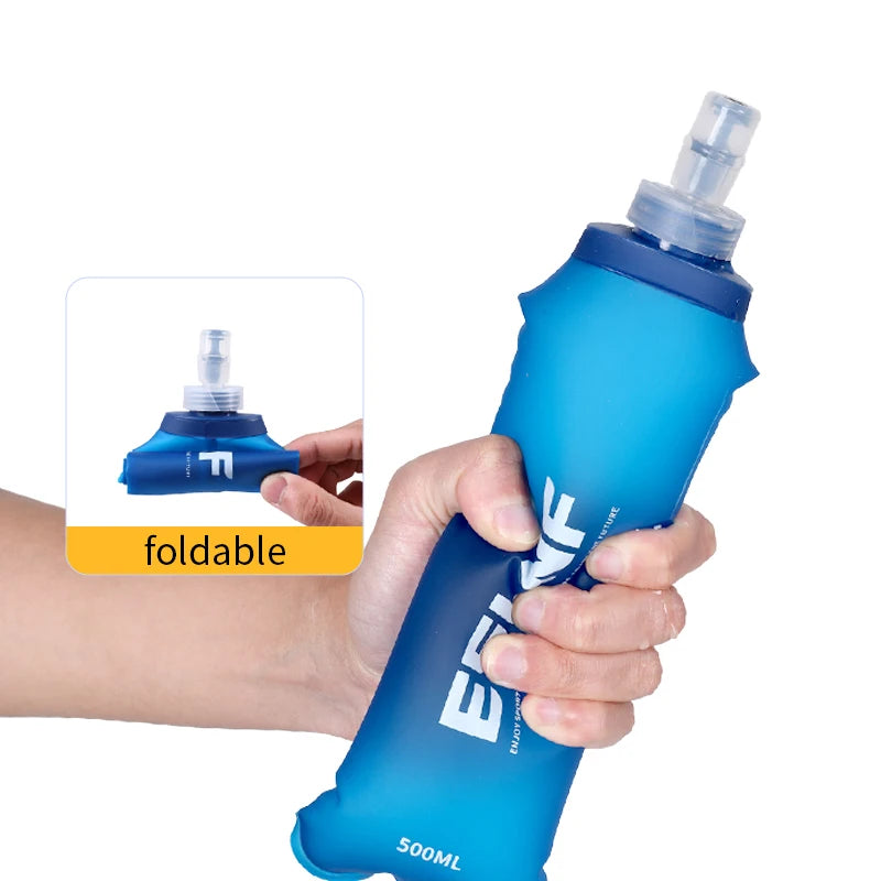 Collapsible Water Bottle – 500ml BPA-Free Soft Flask for Running, Hiking & Camping