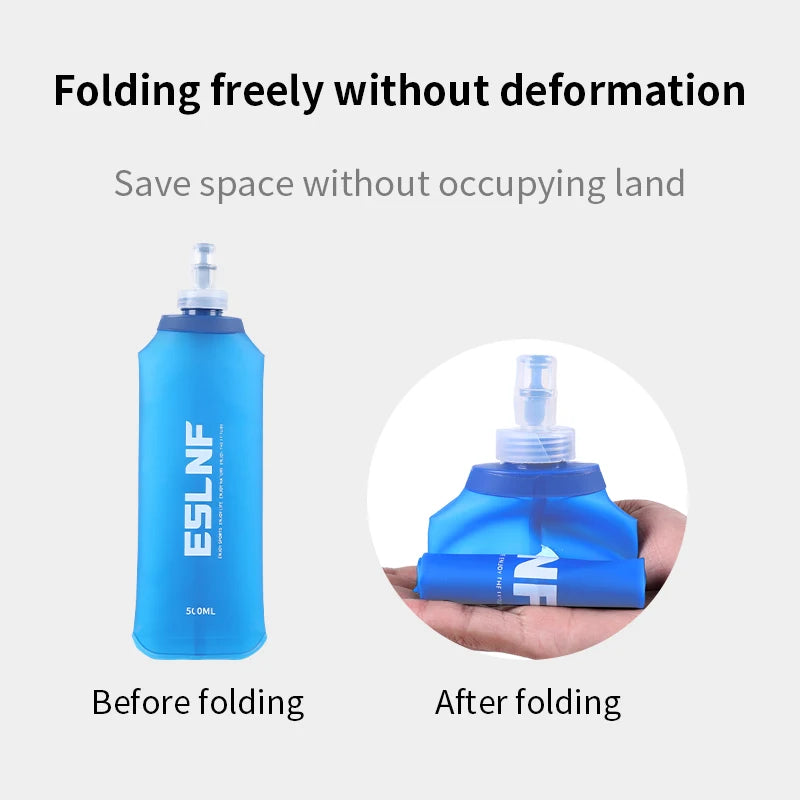 Collapsible Water Bottle – 500ml BPA-Free Soft Flask for Running, Hiking & Camping