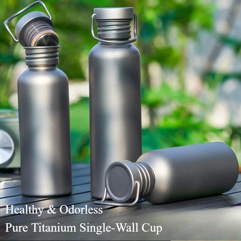 Titanium Water Bottle for Camping & Hiking