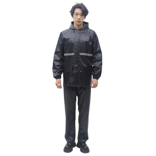 2-Piece Motorcycle Rain Suit with Reflective Strips