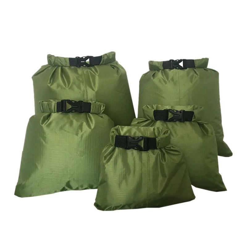 Waterproof Dry Bags 5-Pack Roll-Top  Storage Sacks for Camping, Kayaking & Rafting