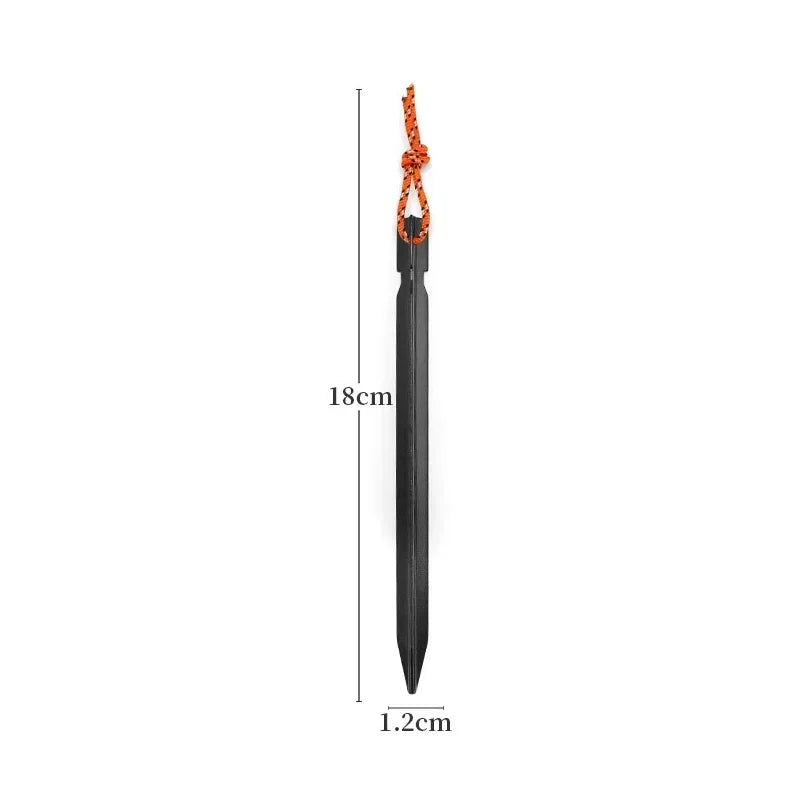 Aluminum Tent Stakes 10-Pack with Reflective Rope – 18cm Camping Pegs