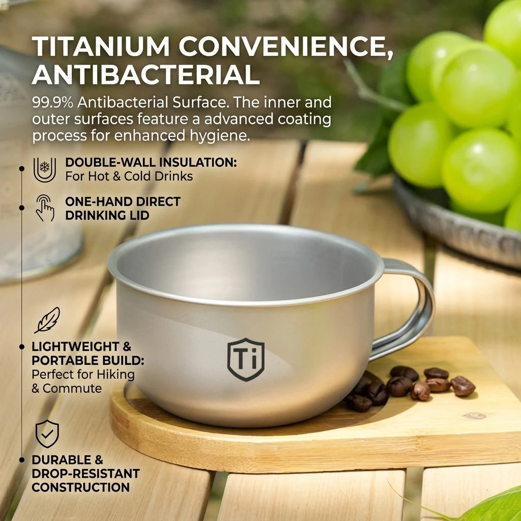 Double-Wall Titanium Camping Cup