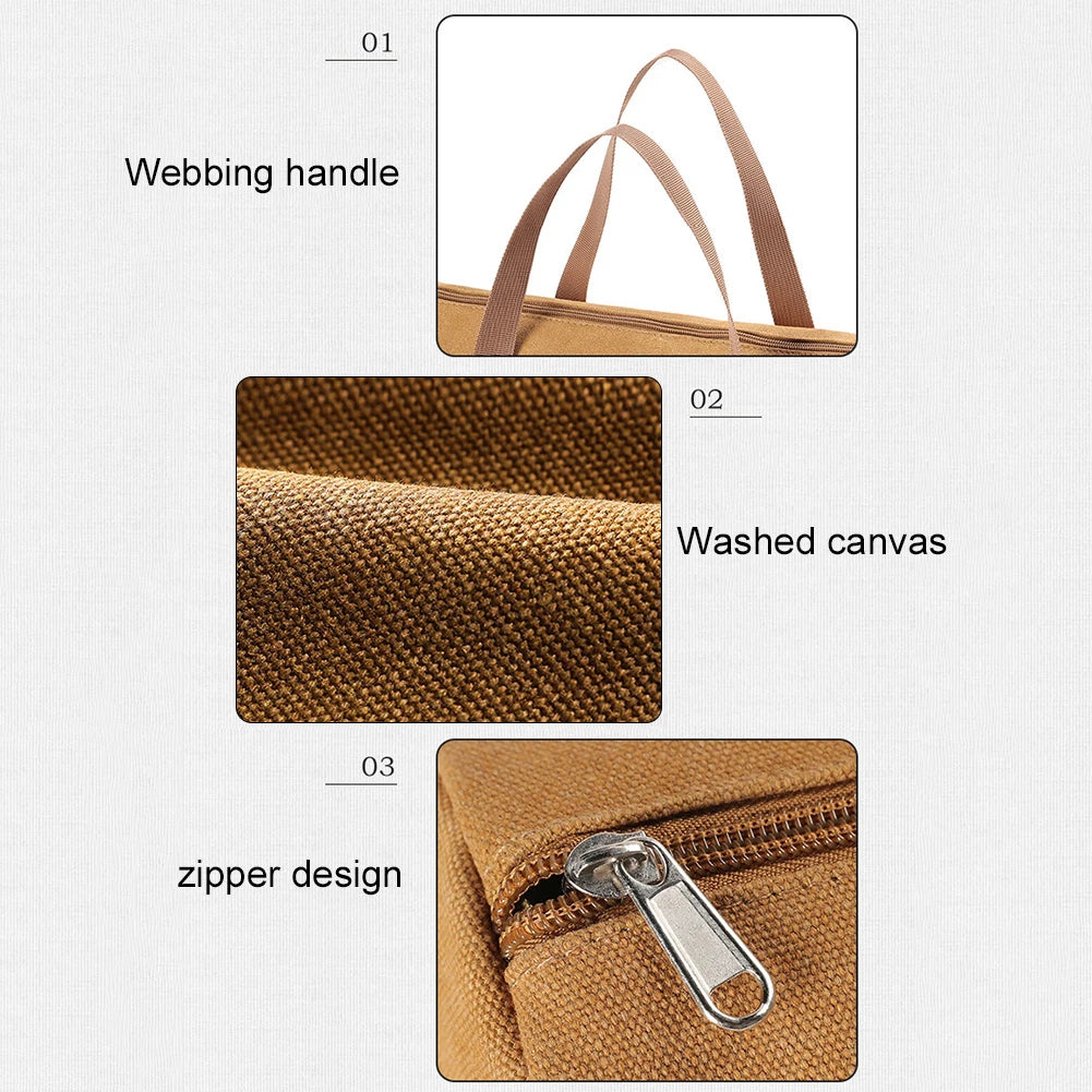Canvas Tent Stake & Camping Tool Storage Bag – Brown
