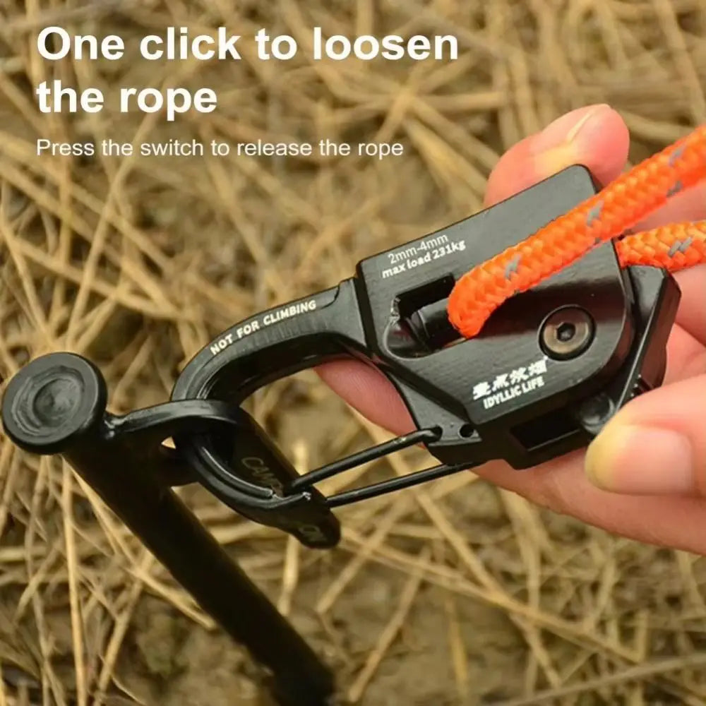 Aluminum Alloy Self-Locking Rope Tensioner for  Camping Tent Cord Adjuster