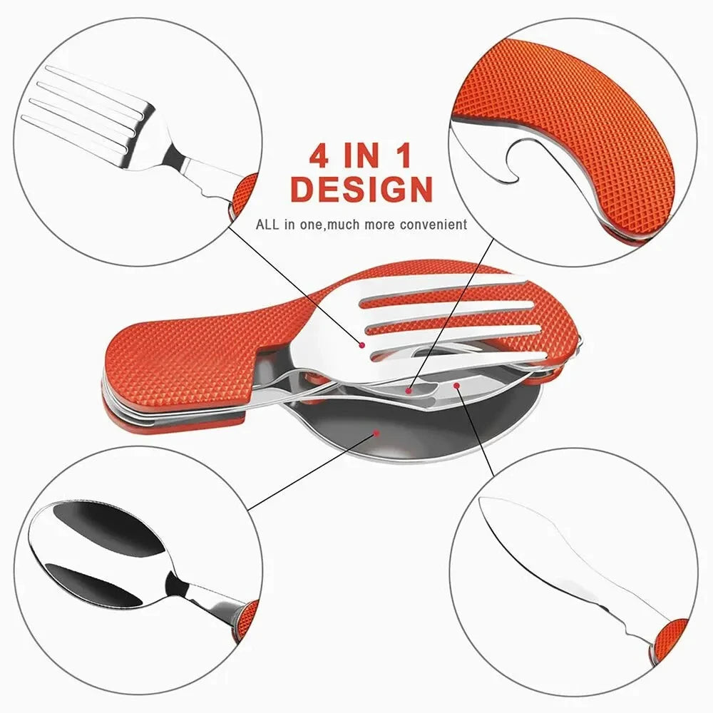 Utensil Set - Compact Knife, Fork & Spoon for Moto-Camping