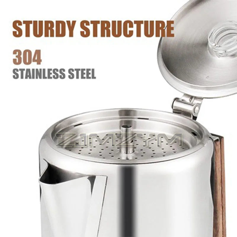 Stainless Steel Coffee Percolator, 9-Cup Stovetop Pot