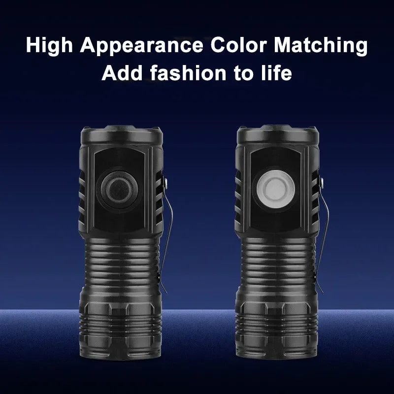 Mini LED Flashlight USB Rechargeable with Pen Clip
