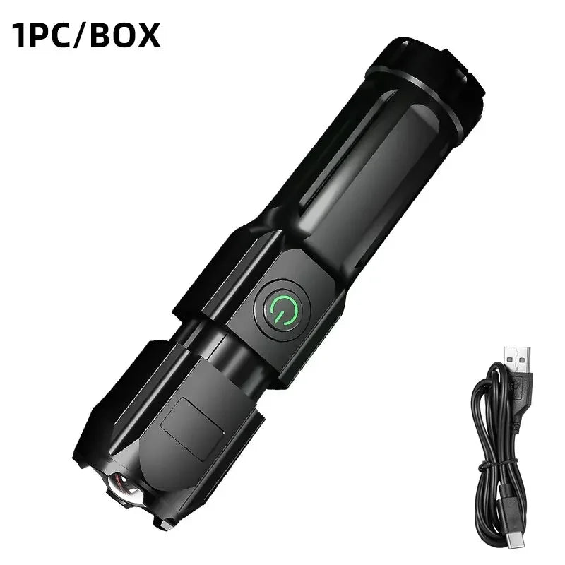 F15-T Tactical LED Flashlight — USB Rechargeable, Zoomable & Waterproof