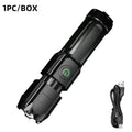 F15-T Tactical LED Flashlight — USB Rechargeable, Zoomable & Waterproof