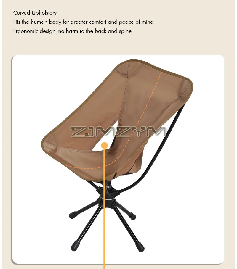 Compact Swivel Camping Chair for Moto-Camping