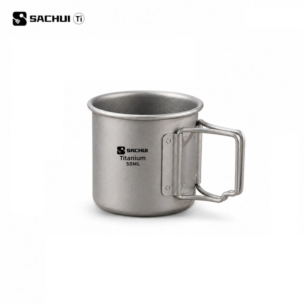 Mini Titanium Camping Cup with Folding Handle