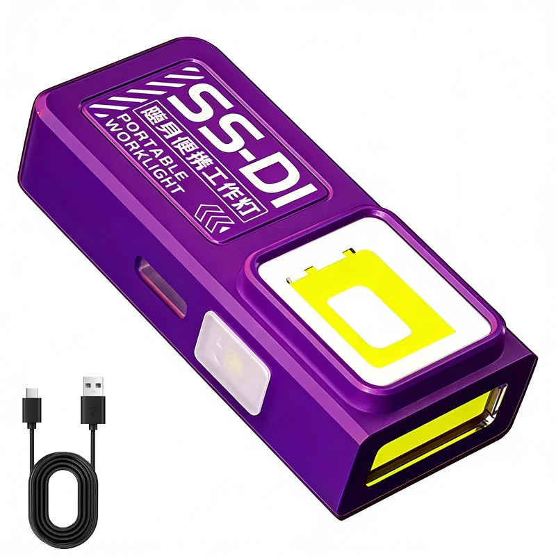 Compact LED Flashlight - Rechargeable Magnetic Clip Light