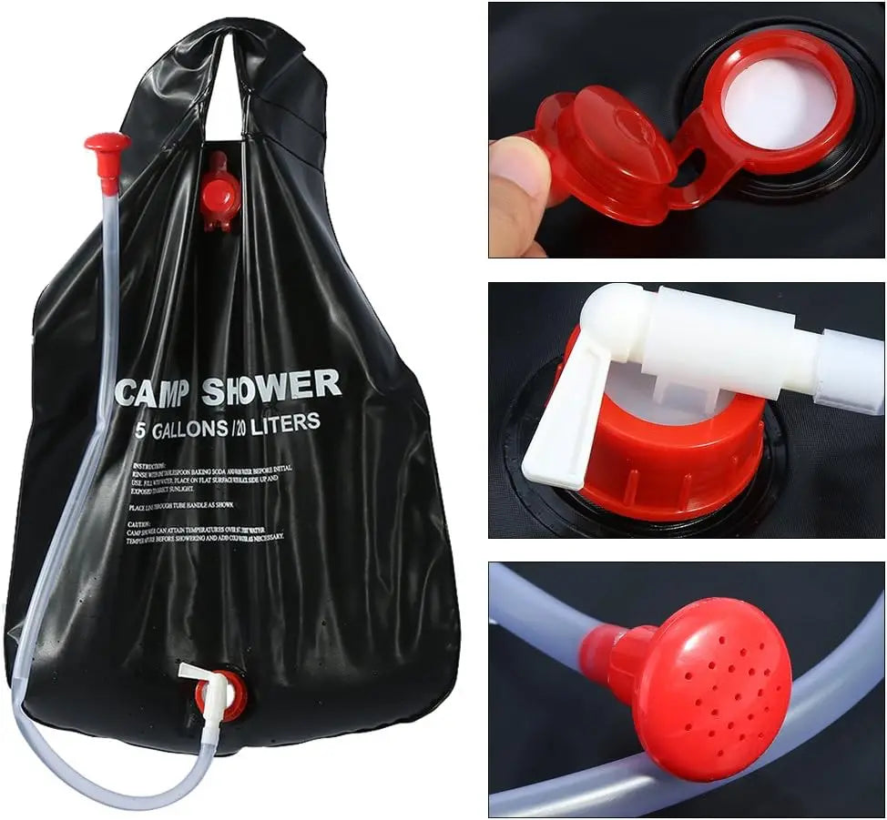 Camping Shower Bag — 20L Portable Shower for Hiking & Moto Camping