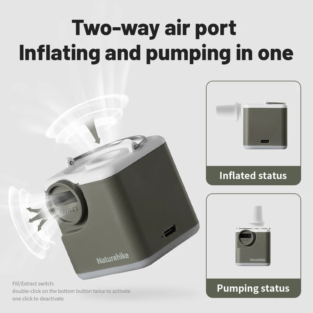 Naturehike Wind-Air Electric Pump – 2400mAh USB Rechargeable