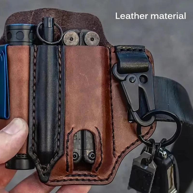 PU Leather Belt Tool Pocket – Multifunctional EDC Pouch for Outdoor & Camping
