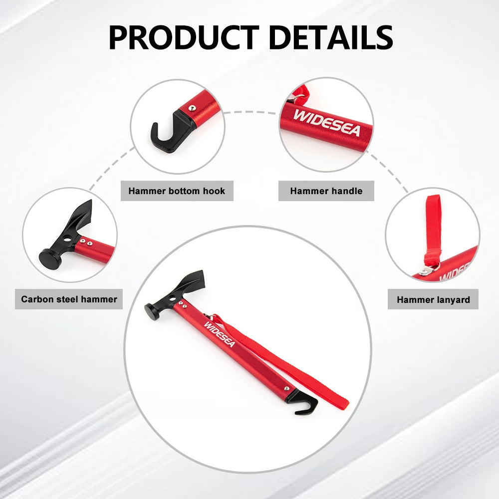 Widesea Camping Hammer- Aluminum Alloy Tent Stake Mallet