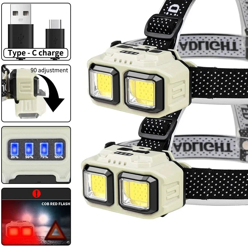 USB Rechargeable LED Headlamp -  with Motion Sensor
