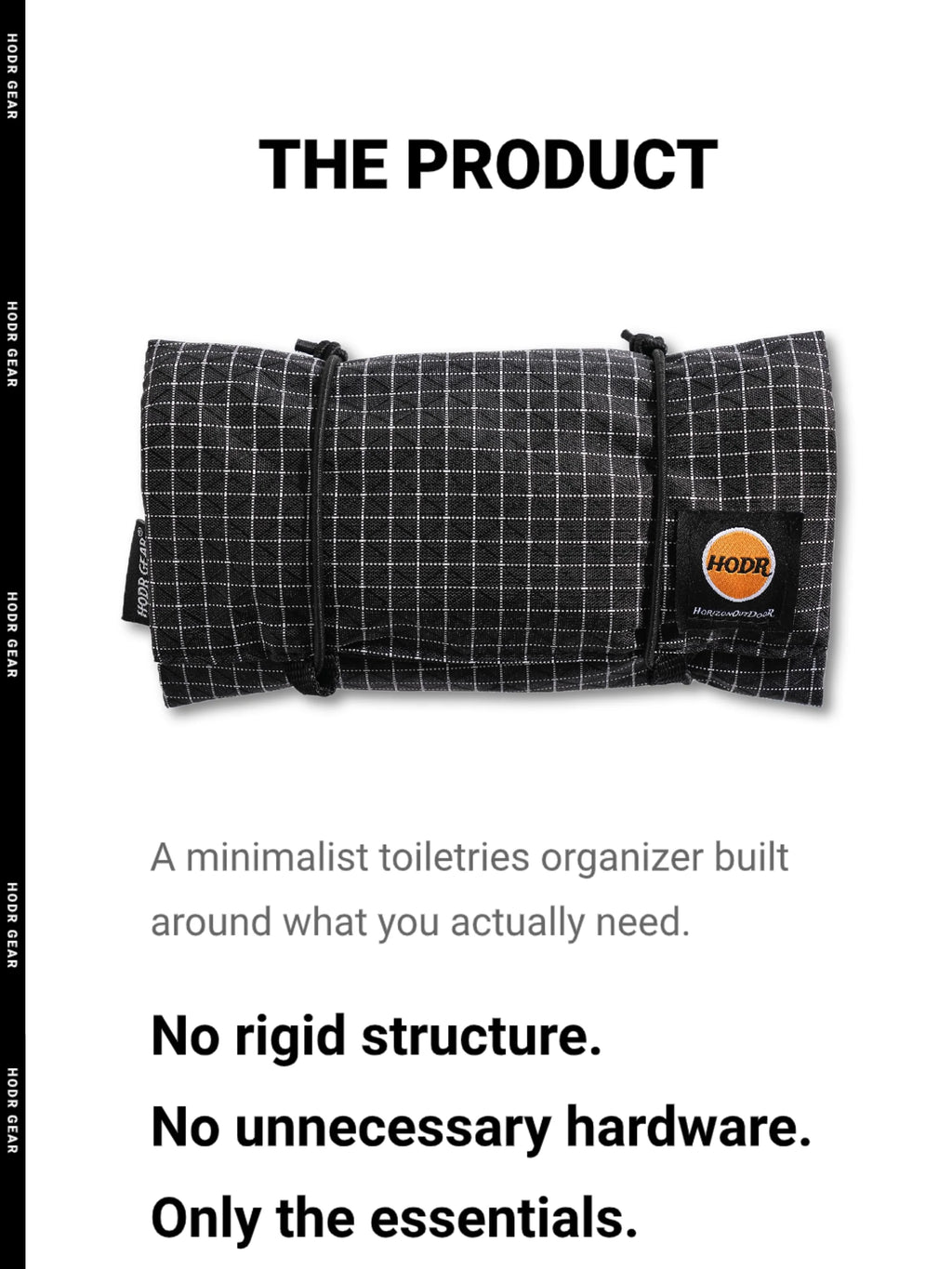HODR GEAR Ultralight Organizer – 35g UHMWPE Gridstop Roll-Up Pouch with YKK Zippers