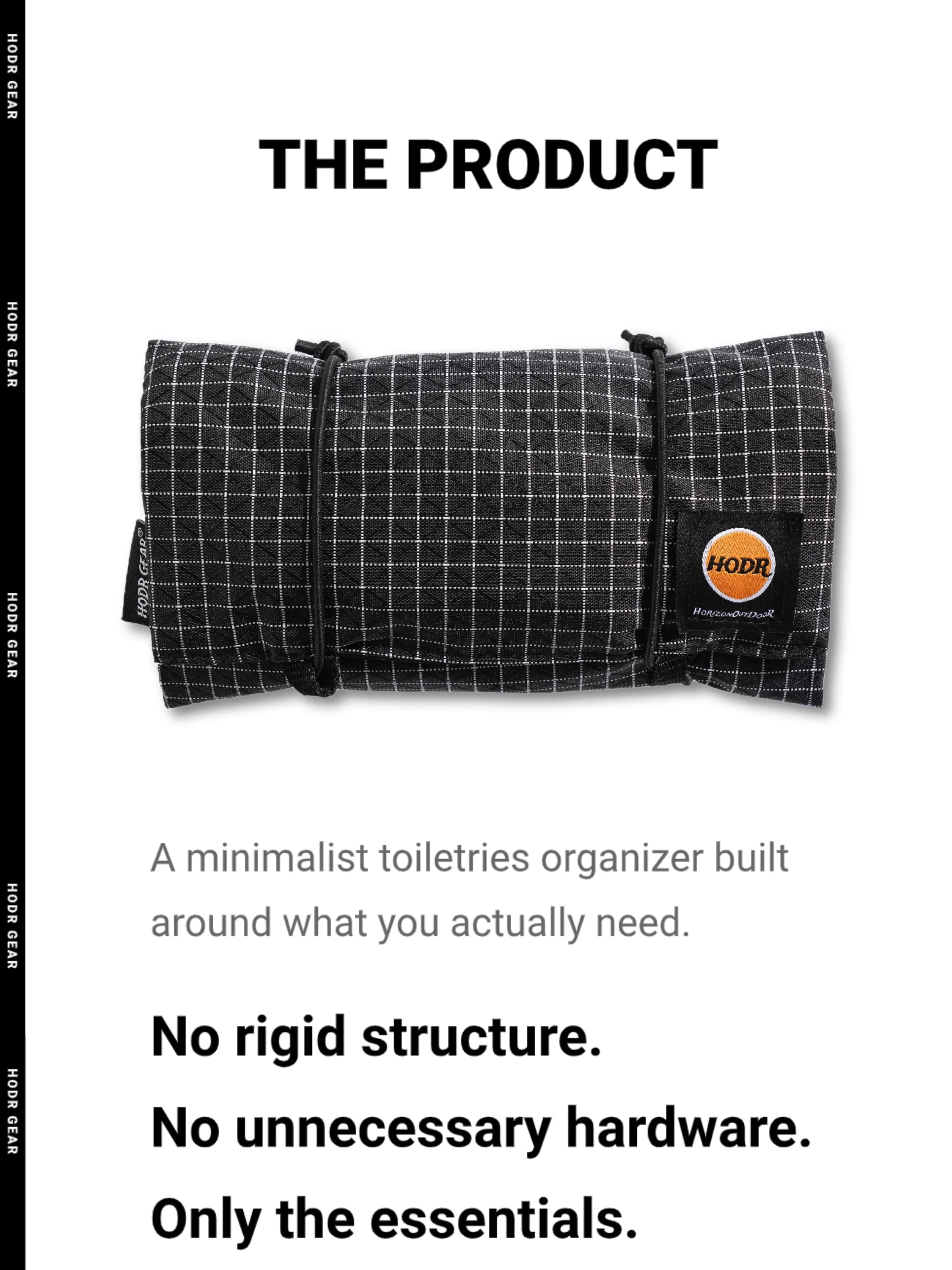 HODR GEAR Ultralight Organizer – 35g UHMWPE Gridstop Roll-Up Pouch with YKK Zippers