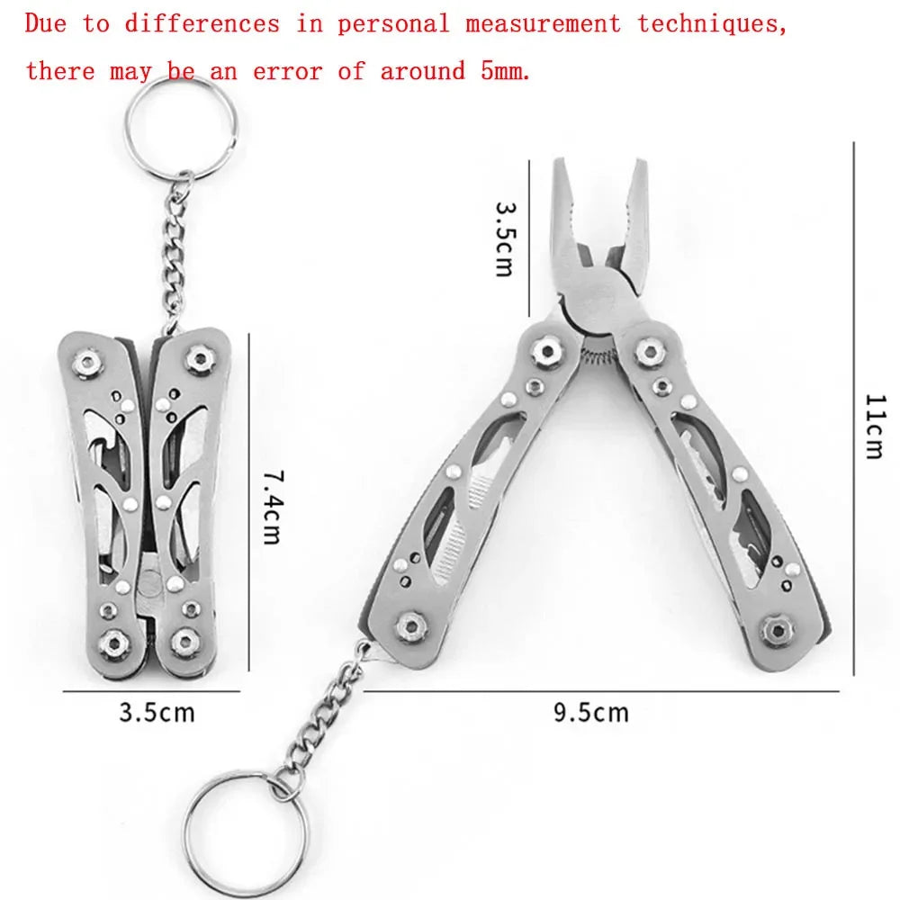 Compact 12-in-1 Multitool Pliers with Nylon Pouch