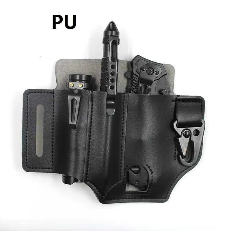PU Leather Belt Tool Pocket – Multifunctional EDC Pouch for Outdoor & Camping