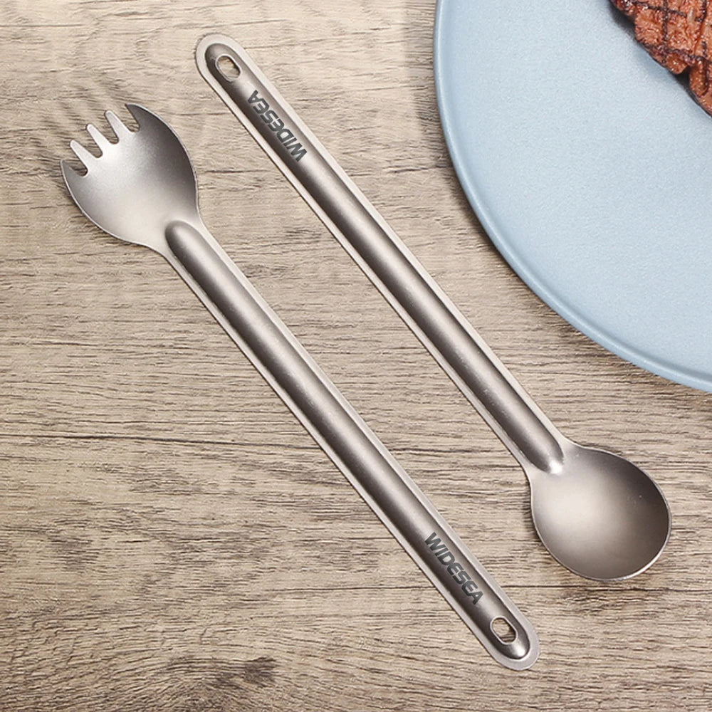 Titanium Camping Spork and Spoon