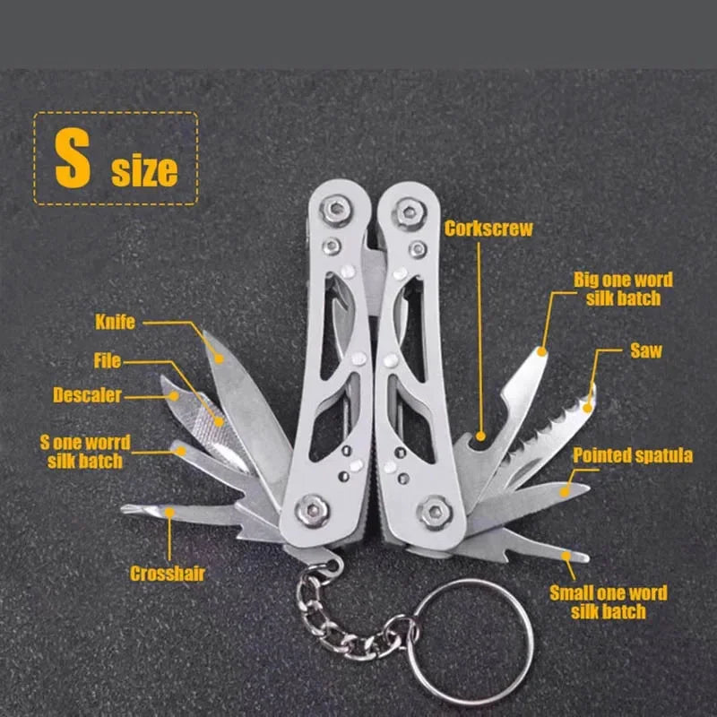 Compact 12-in-1 Multitool Pliers with Nylon Pouch