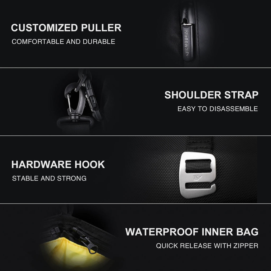 Rhinowalk Motorcycle Tail Bag | Waterproof Modular Saddle Bag | 10L / 20L / 30L