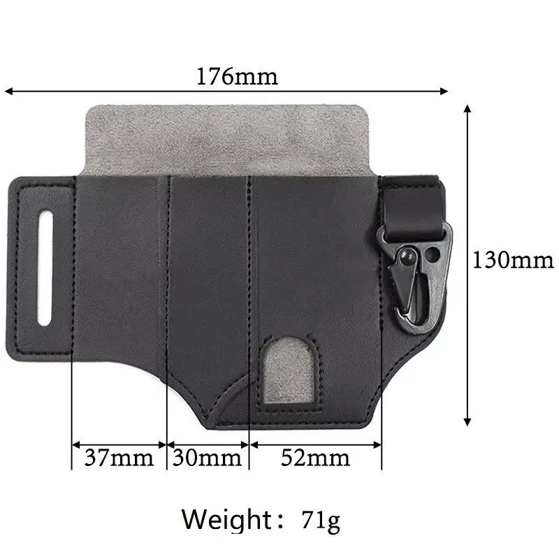 PU Leather Belt Tool Pocket – Multifunctional EDC Pouch for Outdoor & Camping
