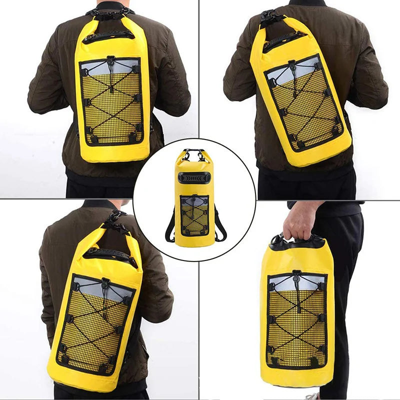 Waterproof PVC Dry Bag – 10L / 20L / 30L / 40L Roll-Top Pack for Kayaking, Rafting, Motorcycle & Camping