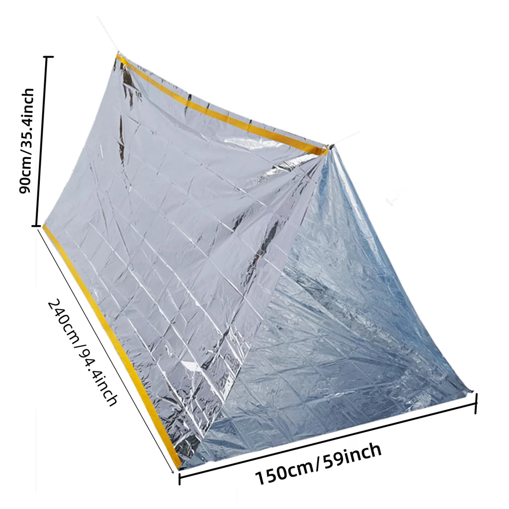 Emergency Mylar Survival Tent – 2-Person Waterproof Tube Tent & Thermal Shelter Kit