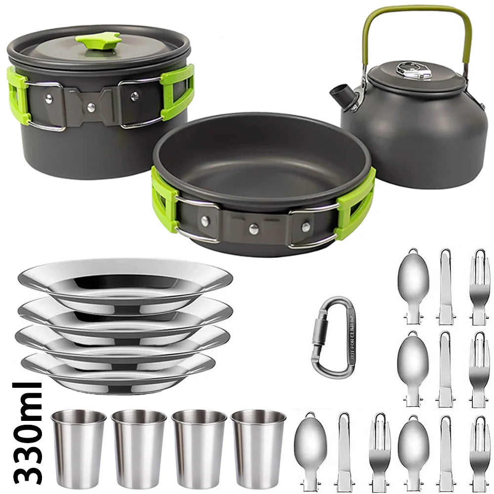 Camping Cookware Set with Folding Handles