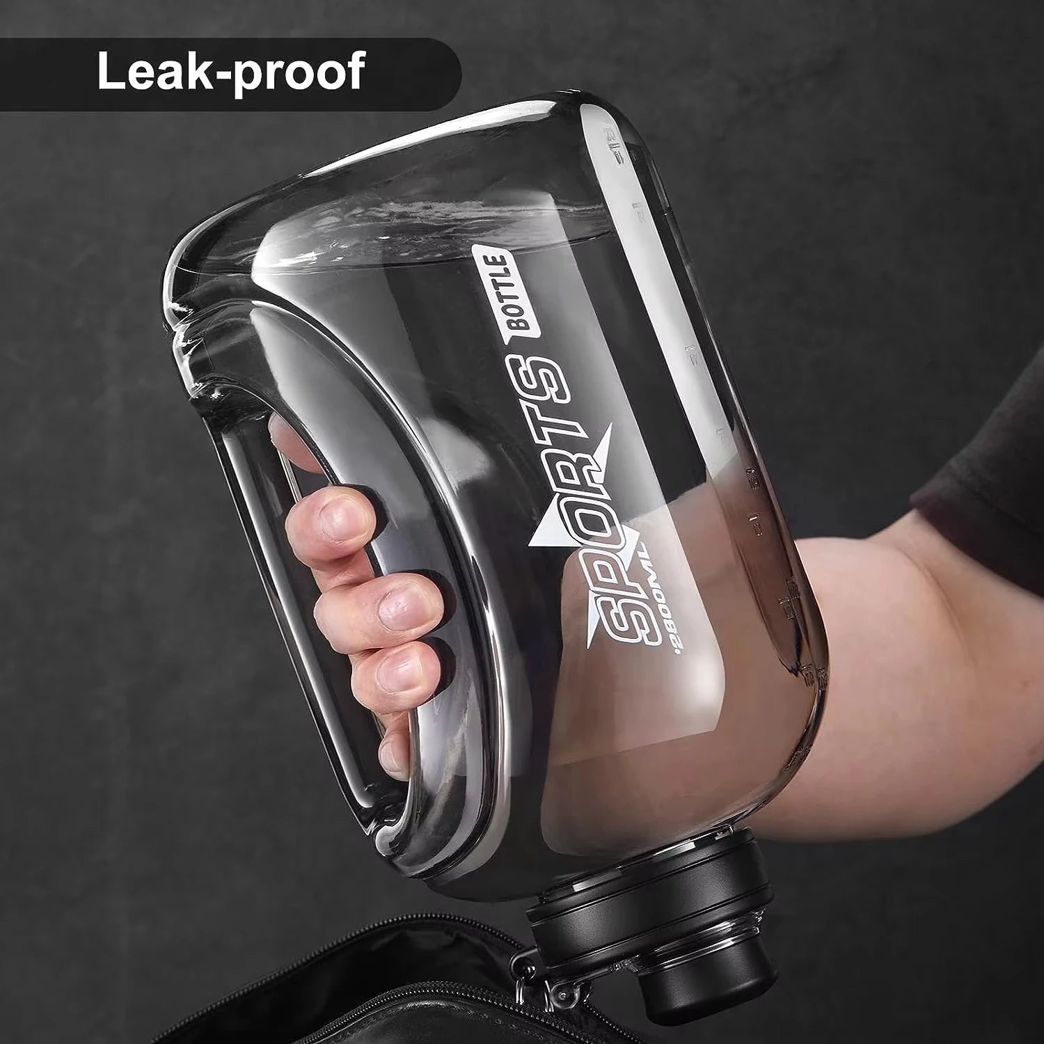 Large Capacity Sport Water Bottle with Straw & Strap – BPA-Free, 1.8L / 2.8L