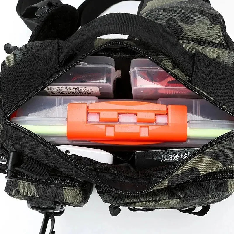 Tactical Fishing Bag with Rod Holder