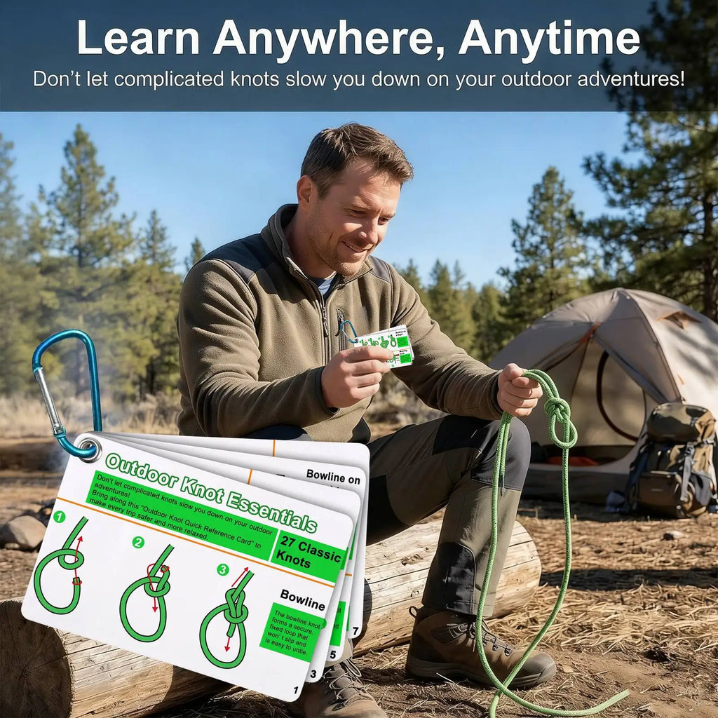 Pocket Knot Tying Cards – 27 Knots with Mini Carabiner