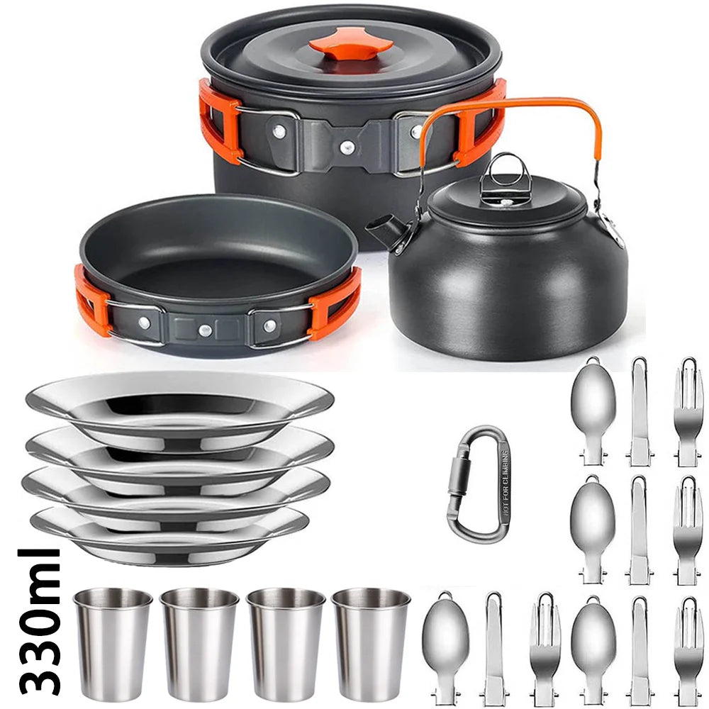 Camping Cookware Set with Folding Handles