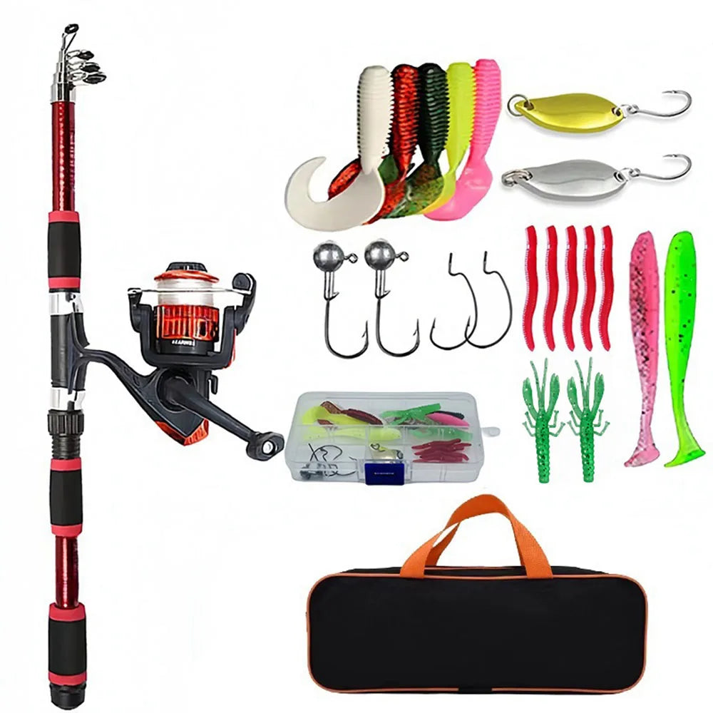 Complete Telescopic Fishing Rod & Reel Combo kit