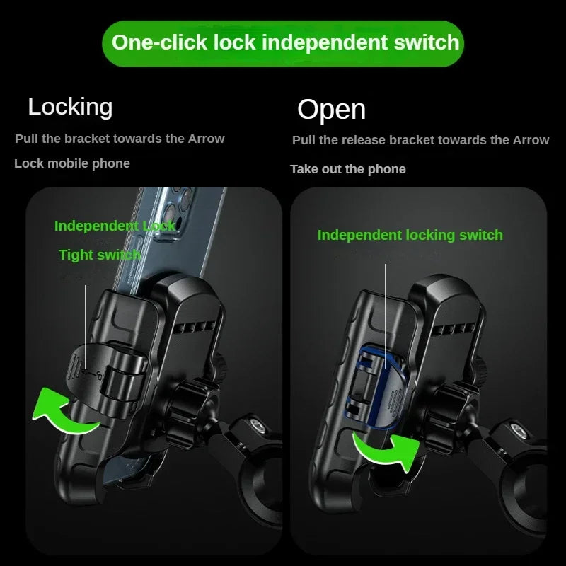 Apex Rush Aluminum Motorcycle Phone Mount - 1-Second Lock System