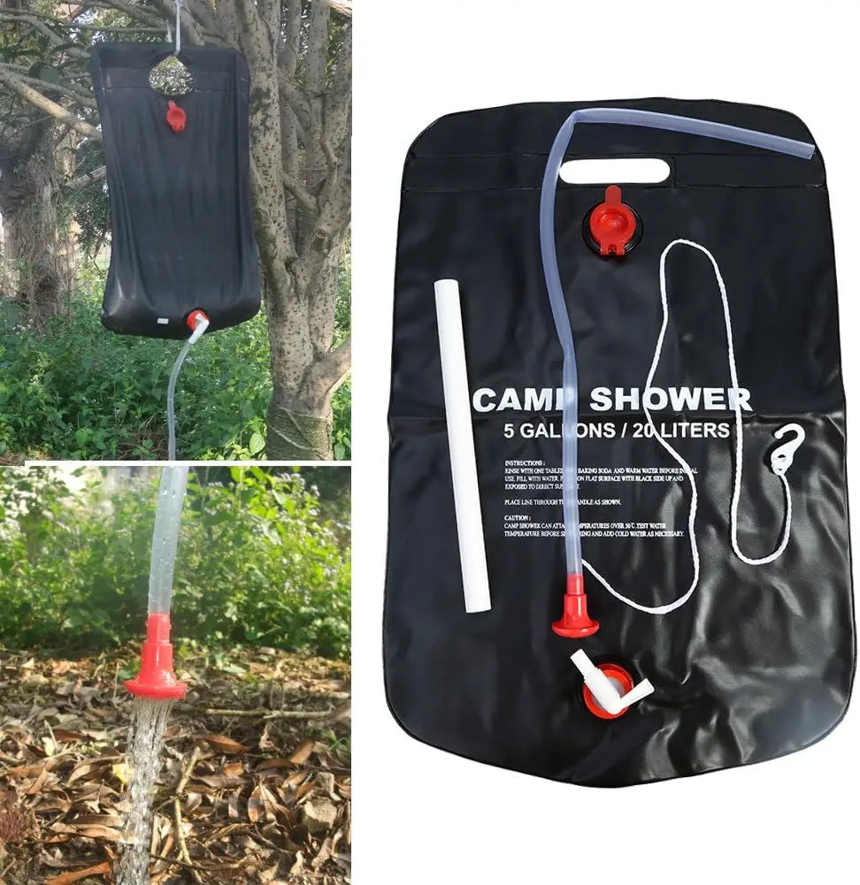 Camping Shower Bag — 20L Portable Shower for Hiking & Moto Camping