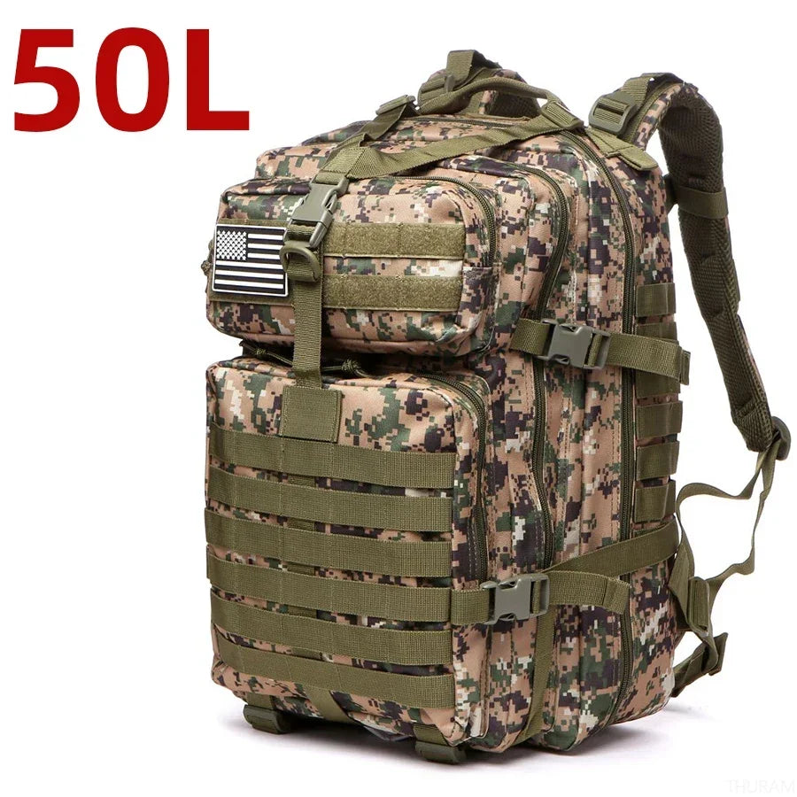 25L/50L Waterproof Tactical Backpack - Motorcycle Camping Hiking Rucksack
