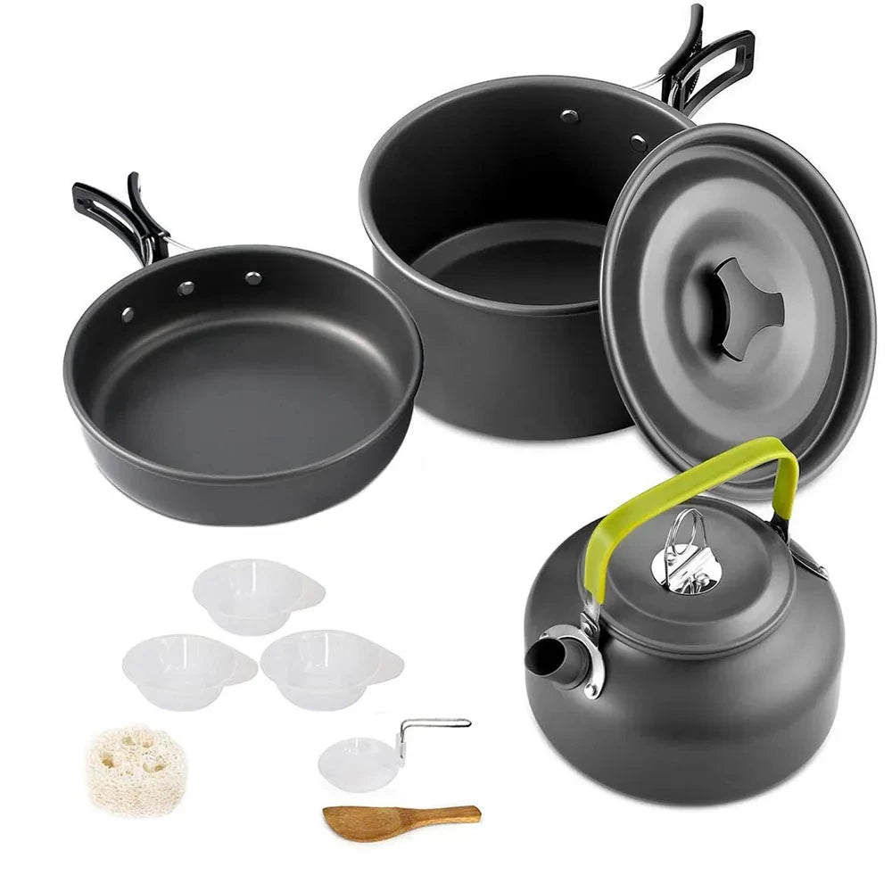 Camping Cookware Set with Folding Handles