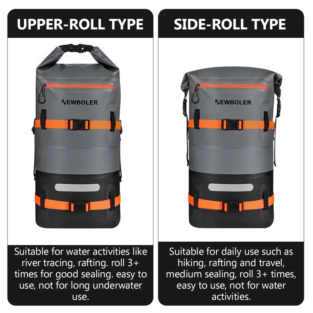 35L Waterproof Dry Bag – PVC Roll-Top Backpack for Motorcycle, Kayak, Rafting & Camping