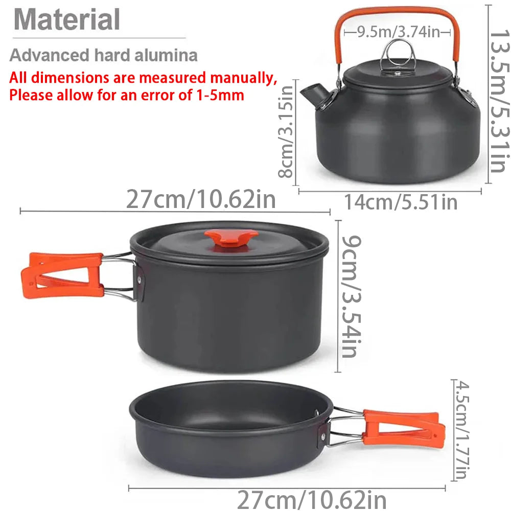 Camping Cookware Set with Folding Handles