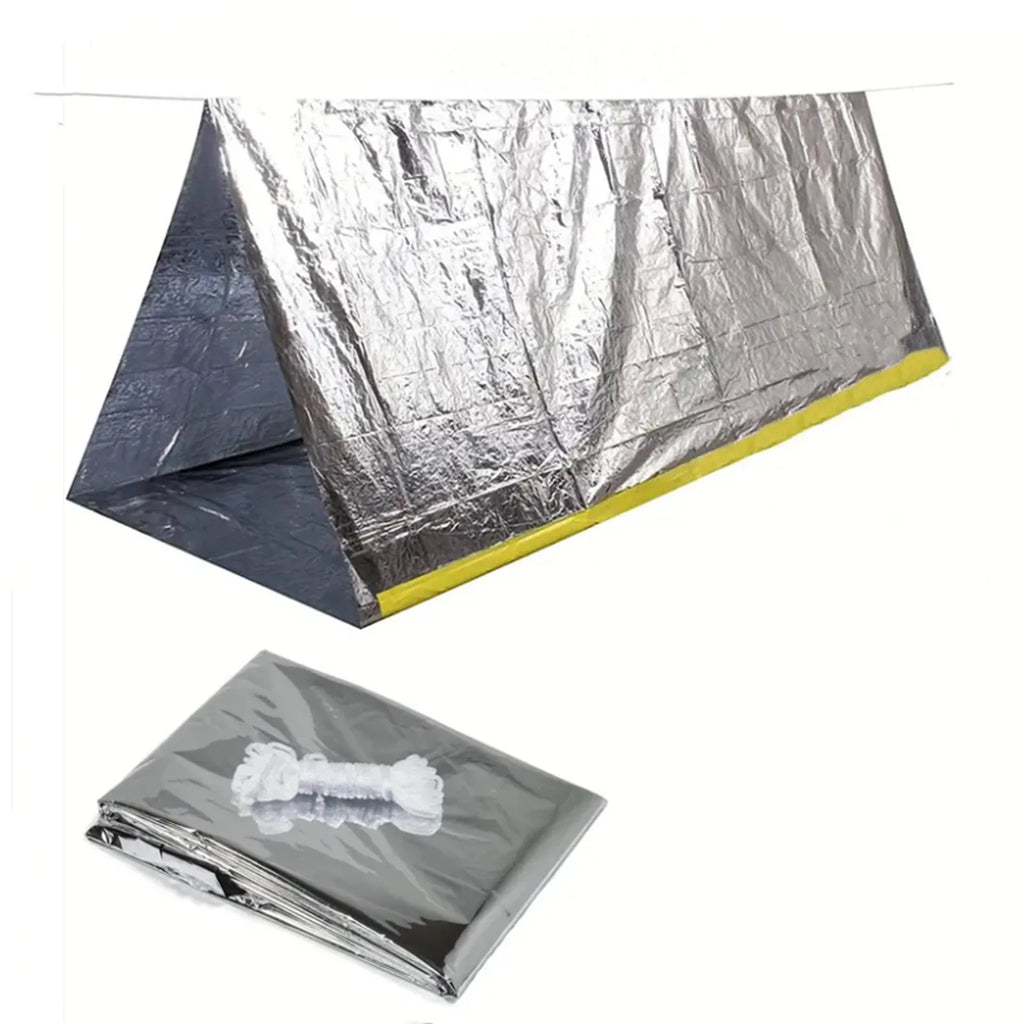 Emergency Mylar Survival Tent – 2-Person Waterproof Tube Tent & Thermal Shelter Kit