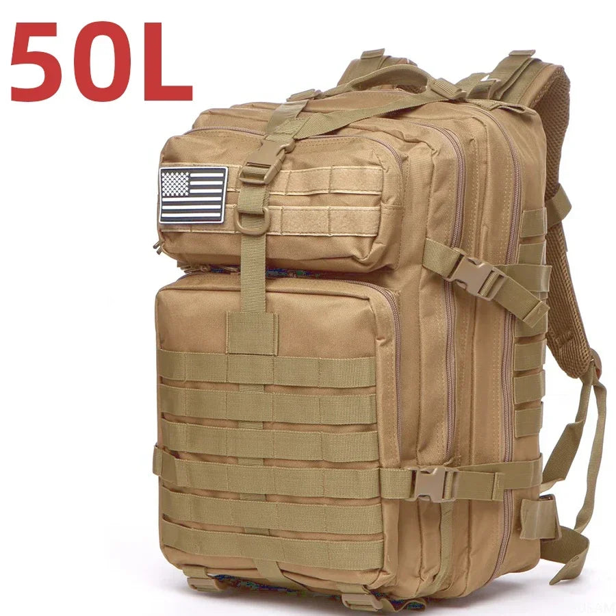 25L/50L Waterproof Tactical Backpack - Motorcycle Camping Hiking Rucksack