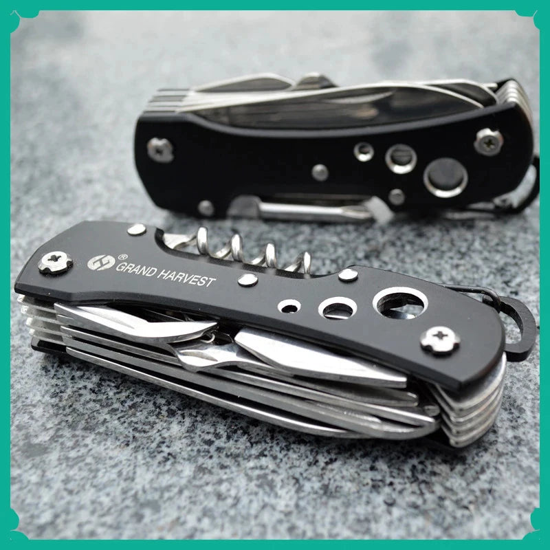 11-in-1 Stainless Steel Multitool Folding Knife